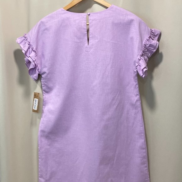 NWT Cremieux Linen Mini Dress - Lilac, XS - Picture 3 of 11